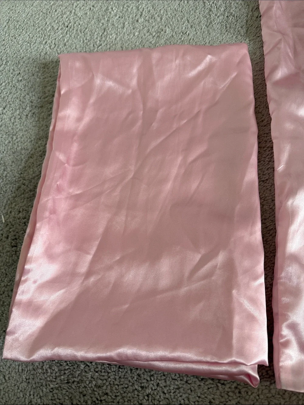 Pink Satin Fabric Pillowcases- Shiny Light Pink
